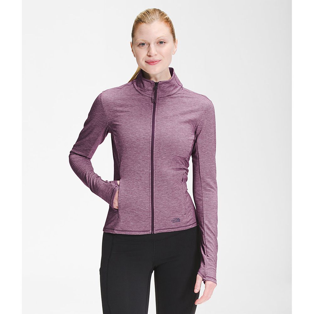 The North Face Fleece Jacket Womens Australia - The North Face Ea Early Light Full Zip Burgundy / Bl